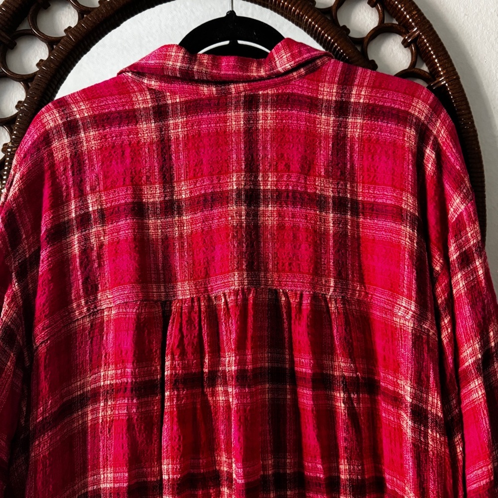 Anthropologie pilcro pink plaid button down NWT Size 3X - Picture 9 of 9